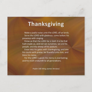 Enter With Thanksgiving & Blessing Psalm 100 Holiday Postcard