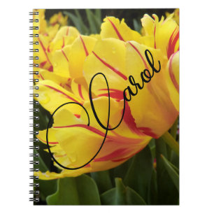 Enter Your Name on Custom Yellow Tulips Notebook