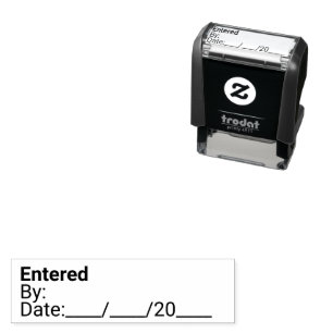 Entered By and Date Template for Business Self-inking Stamp