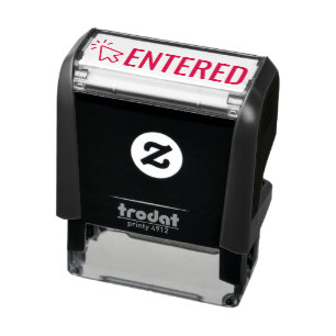 ENTERED with Computer Mouse Self-inking Stamp