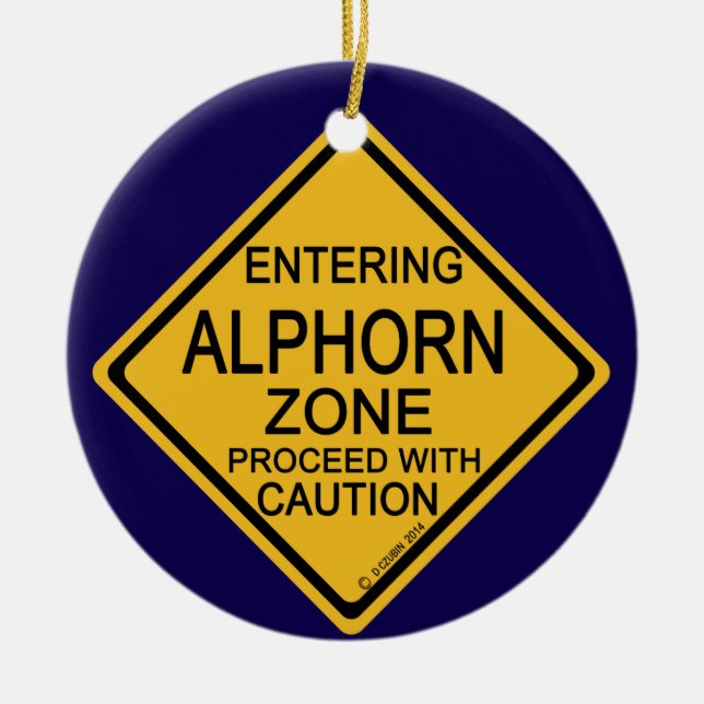 Entering Alphorn Zone Ceramic Ornament (Front)