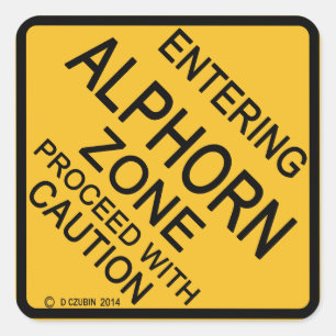 Entering Alphorn Zone Square Sticker