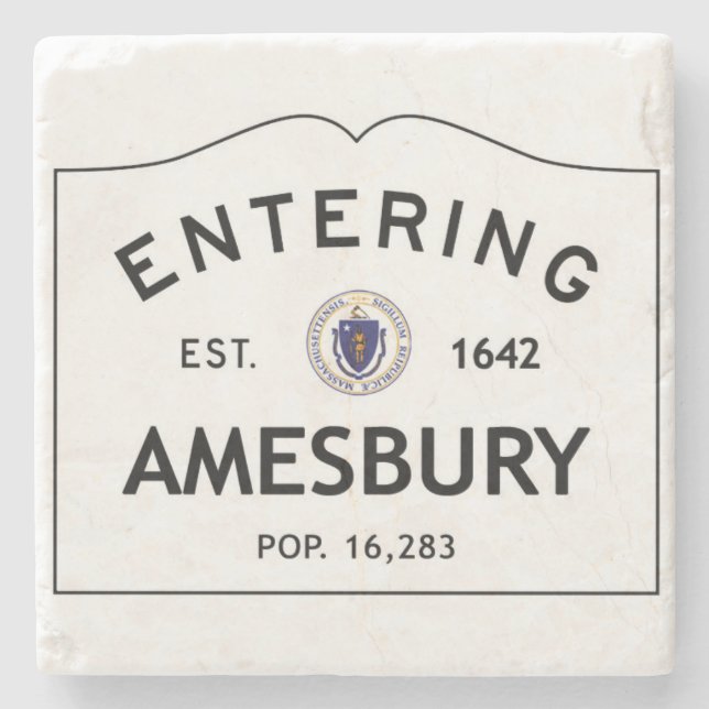 Entering Amesbury Marble Coaster Stone Coaster (Front)
