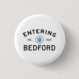 Entering Bedford 3 Cm Round Badge