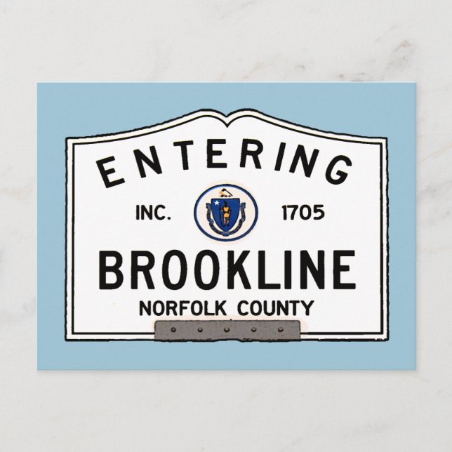 Entering Brookline Postcard (Front)