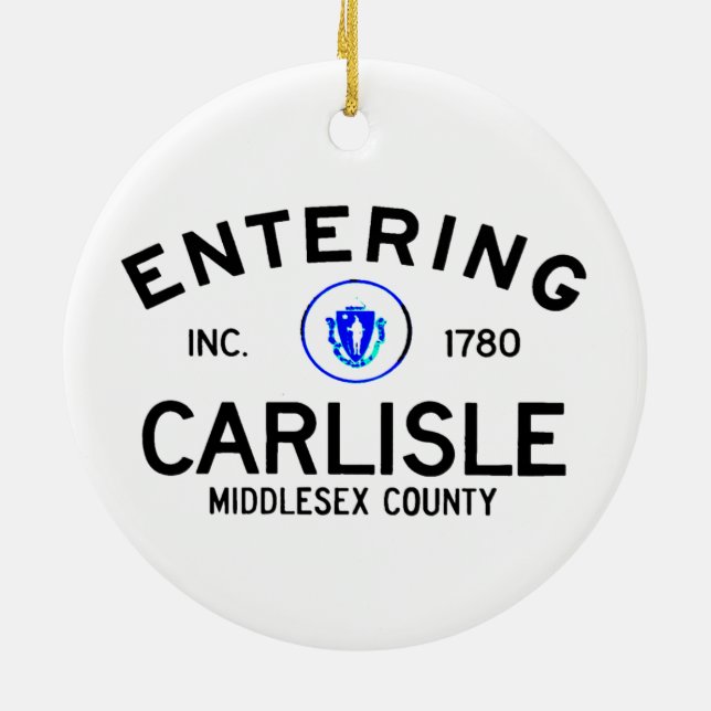 Entering Carlisle Ceramic Ornament (Back)