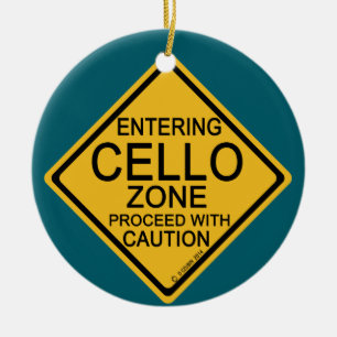 Entering Cello Zone Ceramic Ornament