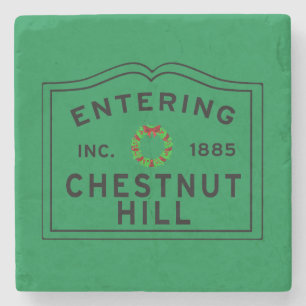 Entering Chestnut Hill MA Stone Coaster