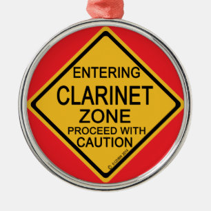 Entering Clarinet Zone Metal Ornament