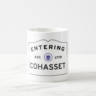 Entering COHASSET MASSACHUSETTS Street Sign Coffee Mug