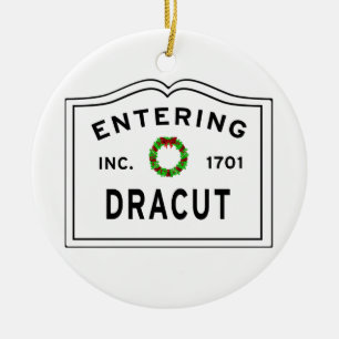 Entering Dracut Massachusett Ceramic Ornament