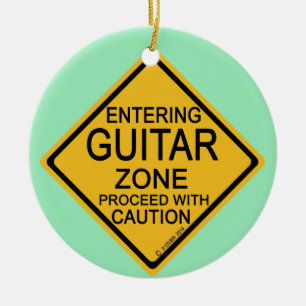 Entering Guitar Zone Ceramic Ornament