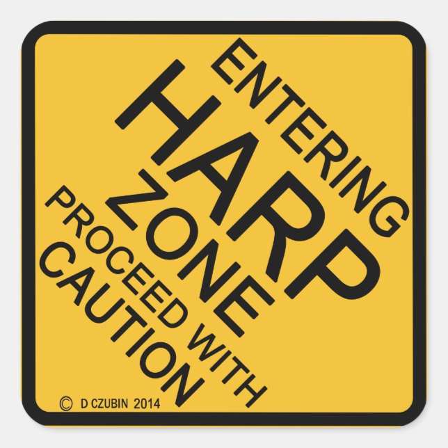 Entering Harp Zone Square Sticker (Front)