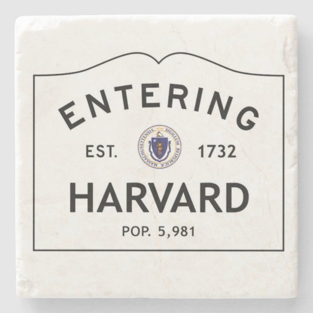Entering Harvard Marble Coaster Stone Coaster (Front)