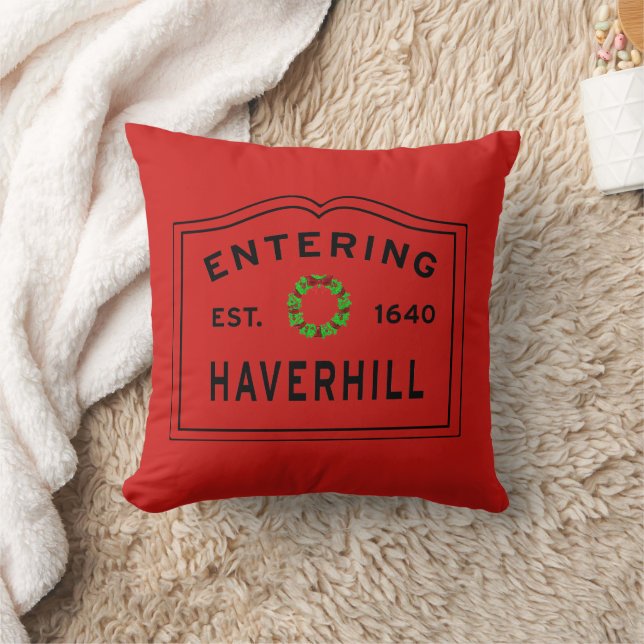 Entering Haverhill, MA Holiday Cushion (Blanket)