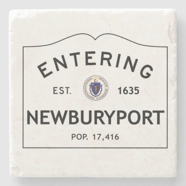 Entering Newburyport Marble Coaster Stone Coaster (Front)