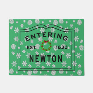 Entering Newton Christmas Doormat