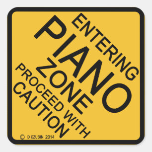 Entering Piano Zone Square Sticker