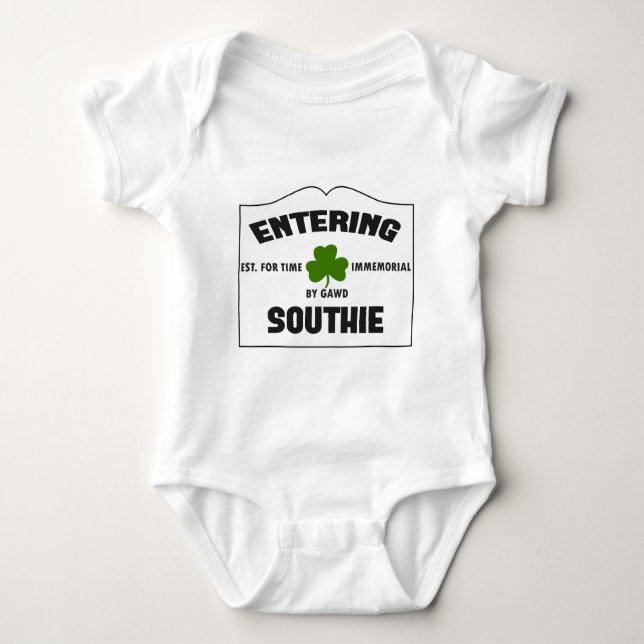Entering Southie Baby Bodysuit (Front)