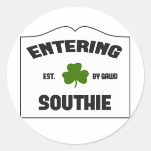 Entering Southie Classic Round Sticker