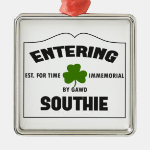 Entering Southie Metal Ornament