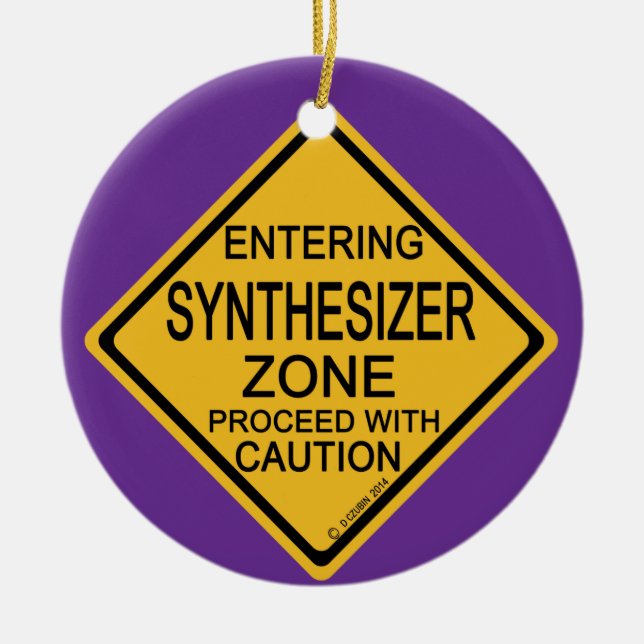 Entering Synthesizer Zone Ceramic Ornament (Front)