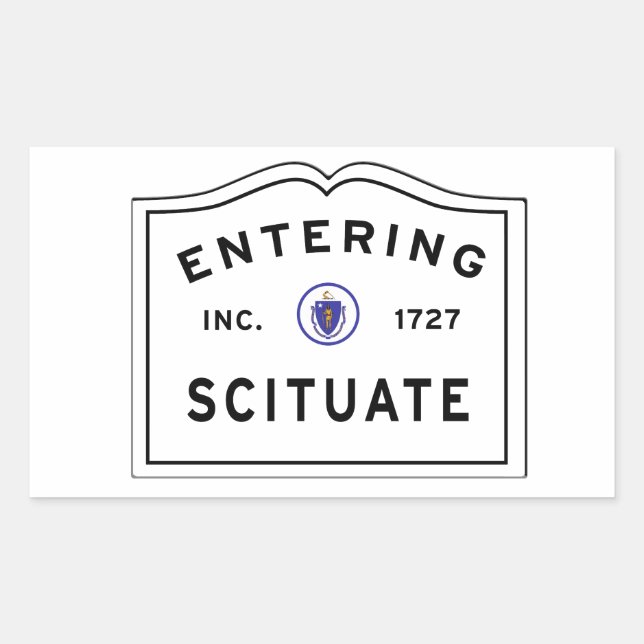 Entering the Town of Scituate Ma Rectangular Sticker (Front)