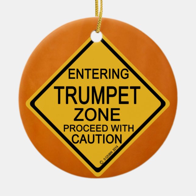 Entering Trumpet Zone Ceramic Ornament (Front)