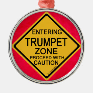 Entering Trumpet Zone Metal Ornament