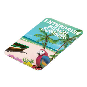 Enterprise Beach Barbados vacation poster Magnet