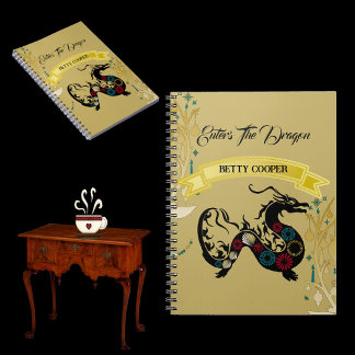 Enters The Dragon Decorative Floral Motif School Notebook