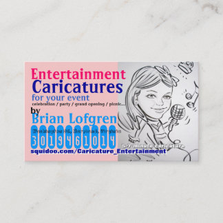 Entertainment Caricatures Business Card