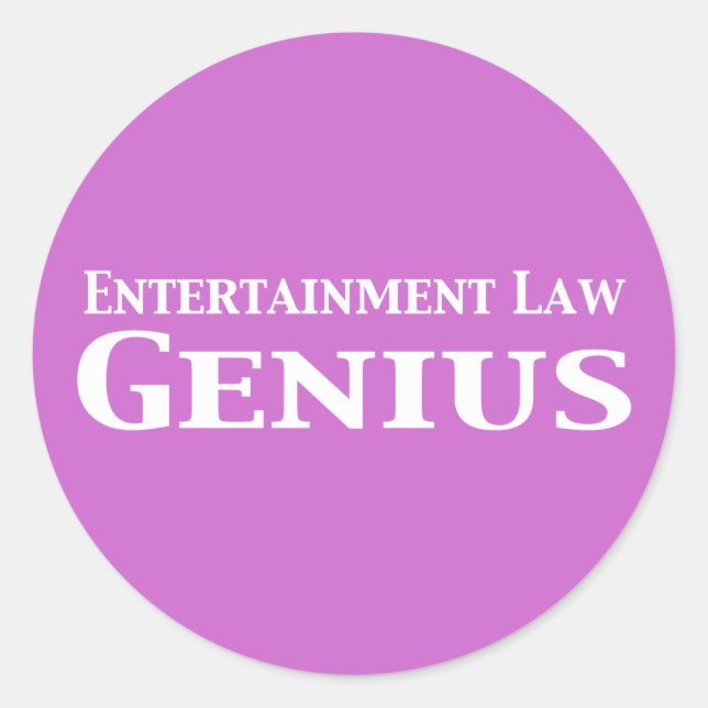Entertainment Law Genius Gifts Classic Round Sticker (Front)
