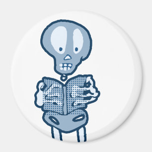 Enthraled Ethan Literary Skeleton with Book Magnet