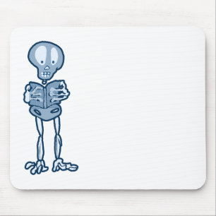 Enthraled Ethan Literary Skeleton with Book Mouse Pad