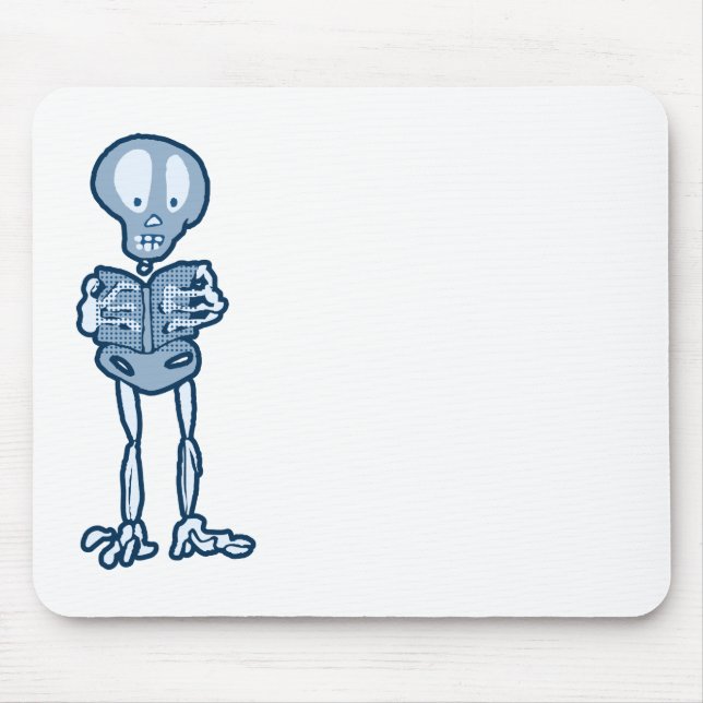 Enthraled Ethan Literary Skeleton with Book Mouse Pad (Front)