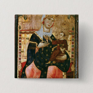 Enthroned Madonna and Child, c.1260 15 Cm Square Badge