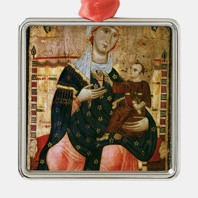 Enthroned Madonna and Child, c.1260 Metal Tree Decoration (Front)