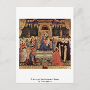 Enthroned Madonna And Saints By Fra Angelico Postcard