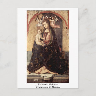 Enthroned Madonna By Antonello Da Messina Postcard