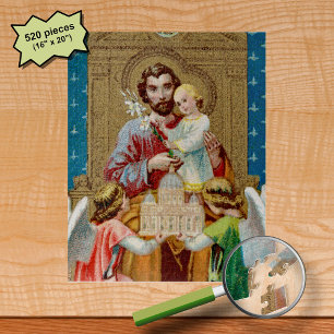 Enthroned St. Joseph Receiving Vatican Maquette Jigsaw Puzzle