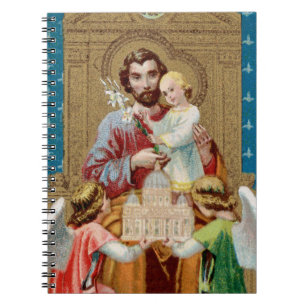 Enthroned St. Joseph Receiving Vatican Maquette Notebook
