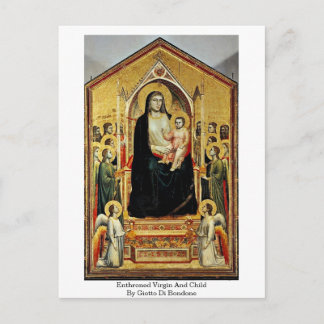 Enthroned Virgin And Child By Giotto Di Bondone Postcard