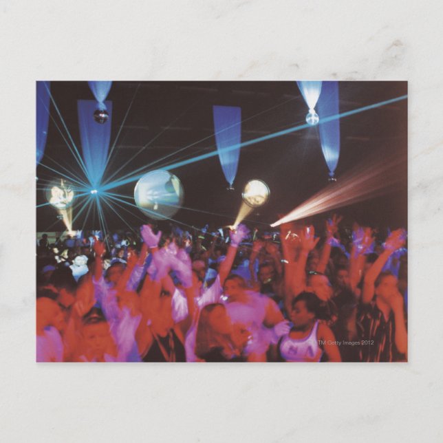 Enthusiastic crowd dancing postcard (Front)