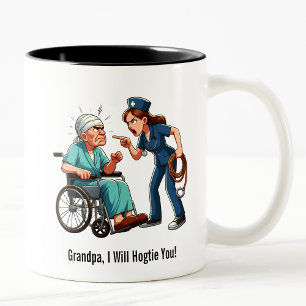 Entitled Elderly Patient Gets Hogtie Therapy Two-Tone Coffee Mug