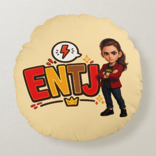 ENTJ — The Visionary Conqueror Round Cushion
