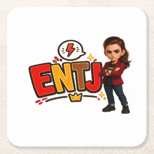 ENTJ — The Visionary Conqueror Square Paper Coaster