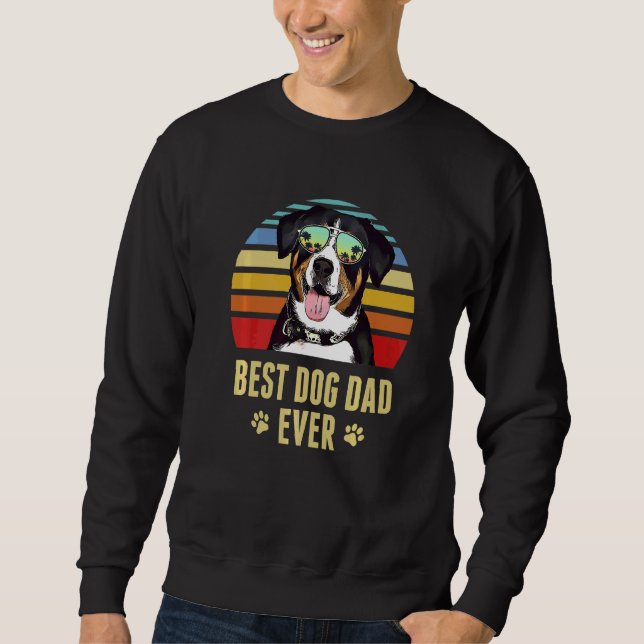 Entlebucher Mountain Dog Best Dog Dad Ever Retro S Sweatshirt (Front)