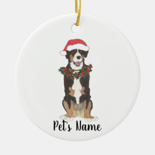 Entlebucher Mountain Dog Christmas Ceramic Ornament