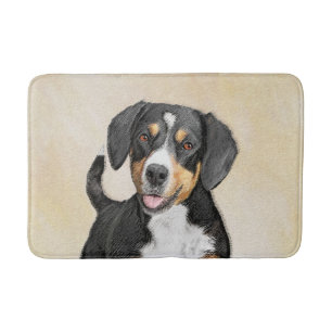 Entlebucher Mountain Dog Painting - Original Art Bath Mat